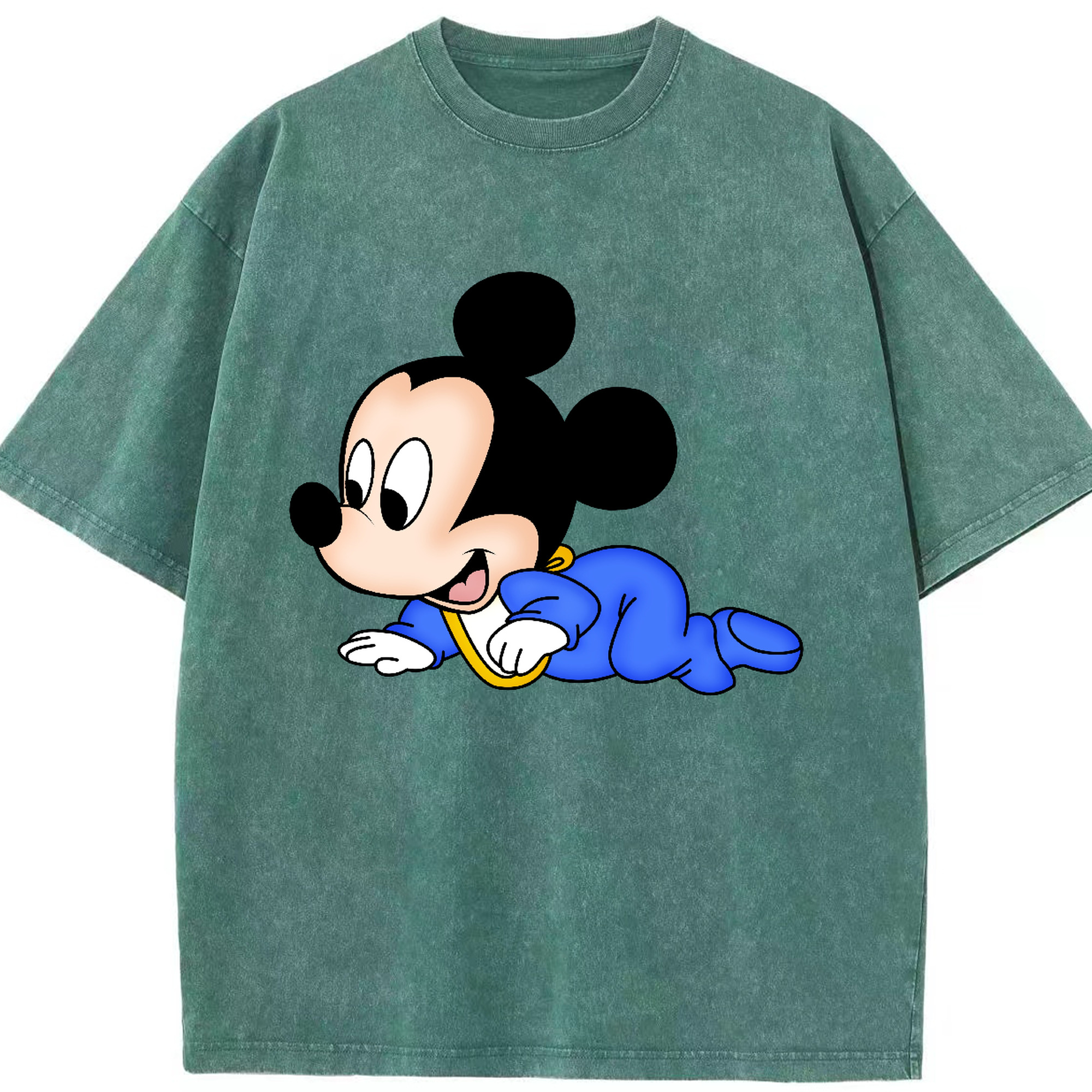 （画像用） ミッキーマウス Mickey Mouse 綿100% ヴィンテージ風 半袖Tシャツ（フロントプリント）